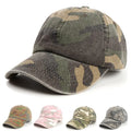 Factory Custom Embroidery Logo 6 Panel Soft Top Adjustable Baseball Cap Curved Brim Washed Cotton Blank Camo Dad Hat
