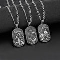 Fashion Retro Zodiac Necklace Personalized Hip Hop Men and Women Scorpio Taurus Pattern Stainless Steel Pendant Necklace Jewelry