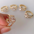 Hot Trending 18K Gold Dubai Wedding Brass Diamond Rings Jewelry for Women
