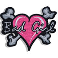 Wholesale Bad Girl Heat Press Pink Heart Ready to Ship Embroidery Iron on Patch