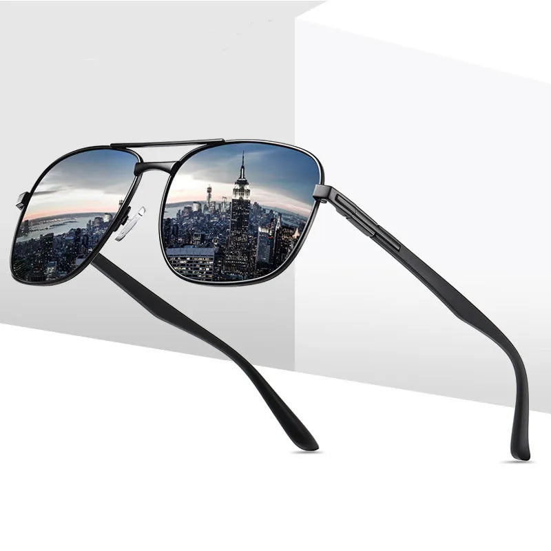 Double Bridge Driving Lens Polarized Night Vision Sunglasses