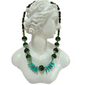 Natural Turquoise  Ghost phantom quartz Jasper 925 Sterling Silver Necklace