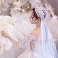 Customizable Korean Style Single Layer White Bridal Veil New Simple Short Wedding Prayer Veil for Muslims