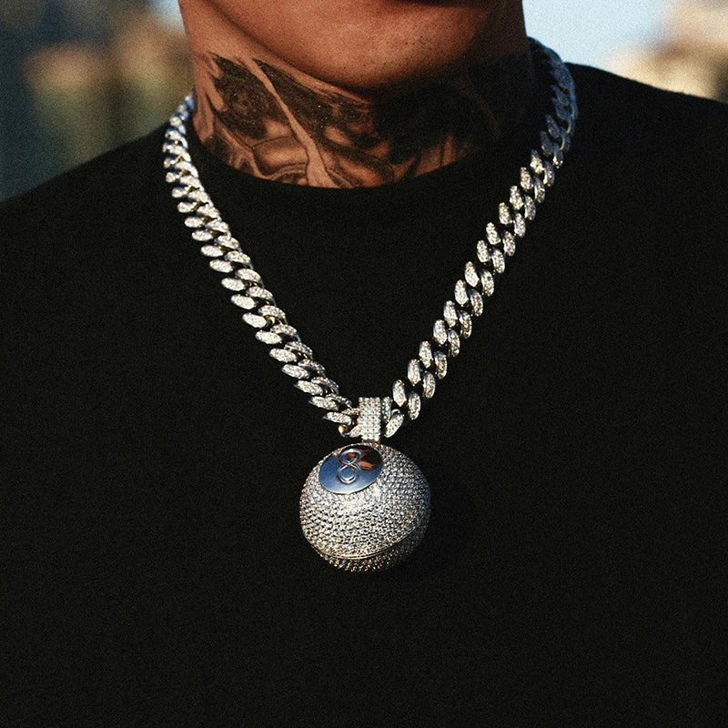 High Quality Gold Plated Hip Hop Mens Pendant Iced Out CZ Stone Men HipHop Jewelry Dropshipping Necklace Iced Out Ball Charm