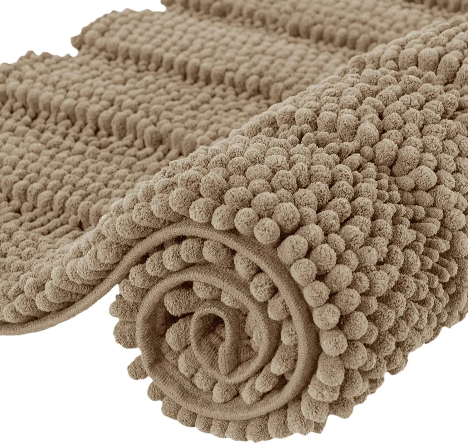 FMT Custom Shape Chenille Bath Rug Set Machine Made Non-Slip Soft Shaggy Eco-Friendly Modern & Minimalist Design for Bathroom