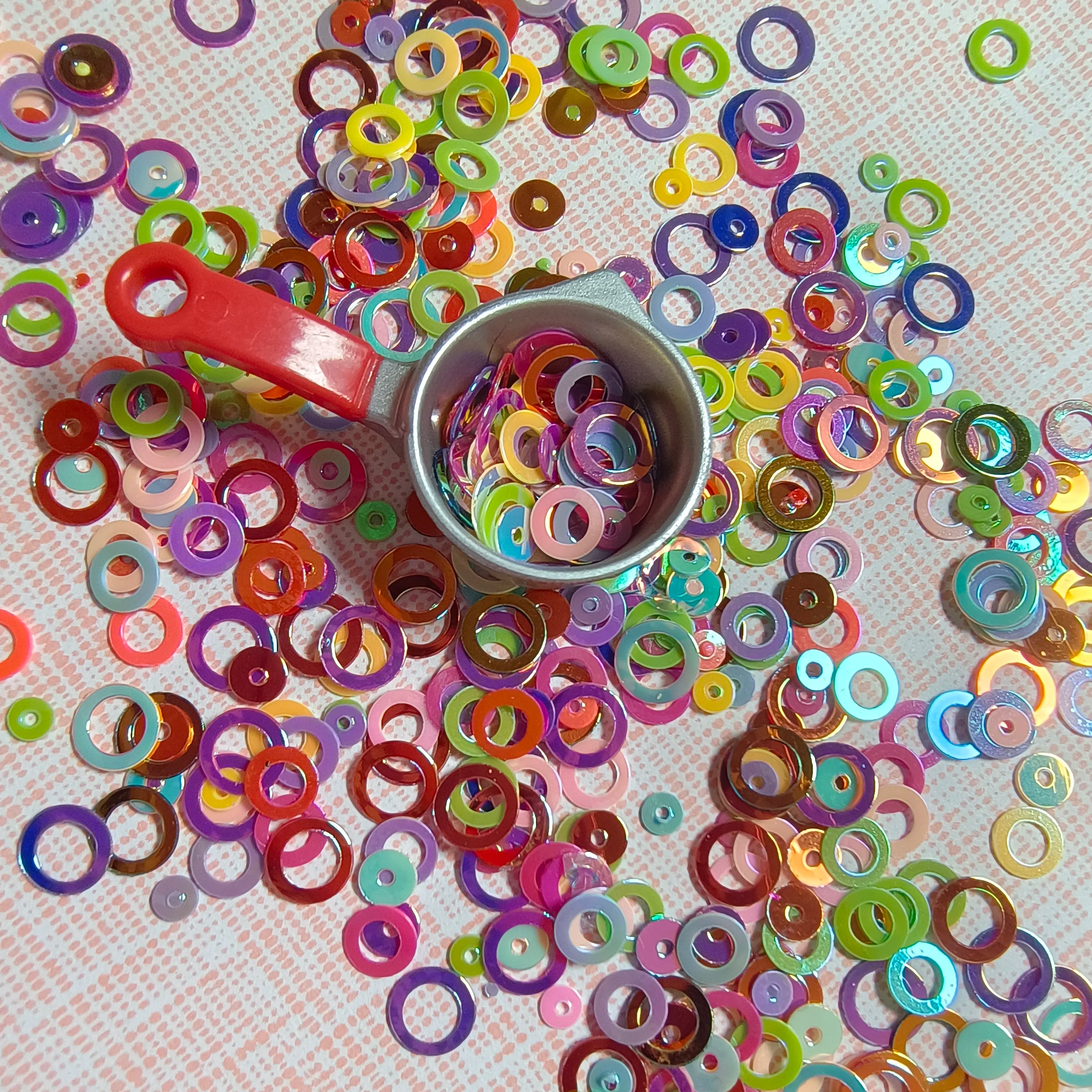 5mm Circle Ring Glitter for Handmade Epoxy Resin Filling Material for DIY Slime SupplierTumbler Decor