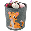 Round Collapsible Folding Tote Felt Laundry Basket Clothes Sundries Storage Container Hamper Laundry Bags