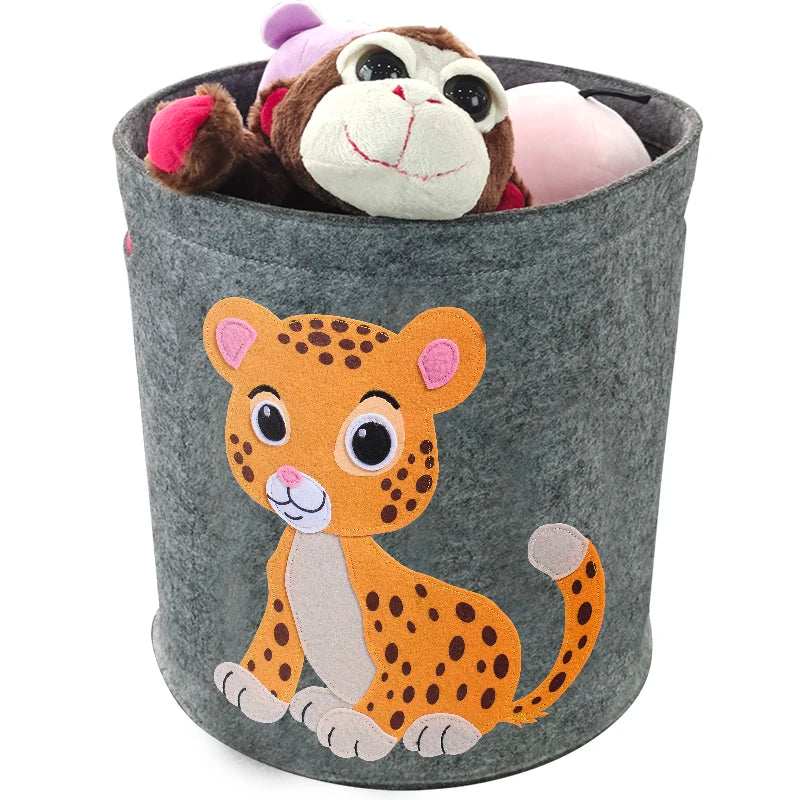 Round Collapsible Folding Tote Felt Laundry Basket Clothes Sundries Storage Container Hamper Laundry Bags
