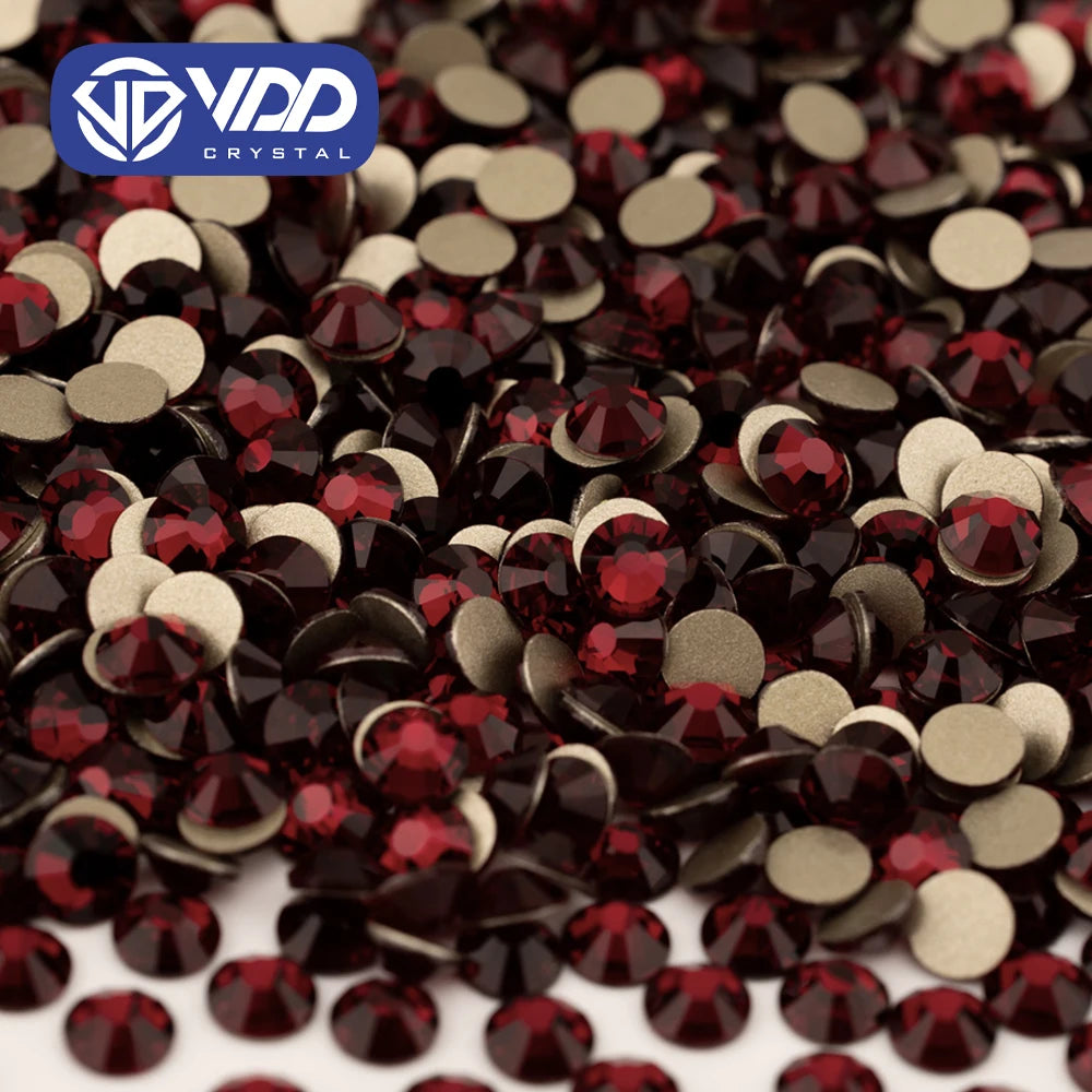 VDD 014 Garnet High Quality Glass Rhinestones Crystal Glod Back Flatback Strass Stones Nail Art DIY Crafts Decorations
