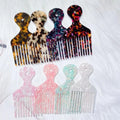 Detangling Wide Tooth Hair Comb 8 Colors Styling Acetate Comb Blue Green Color