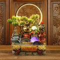 Chinese Style Desktop LED Lighting Fish Tank Alpine Flowing Water Fountain Humidifier Lucky Bag Ornaments Waterfalls