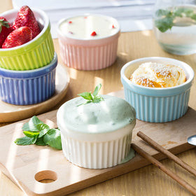 Ceramic Ramekins Porcelain Souffle Cup for Creme Brulee Dishes for Souffle Cups for Baking Ramekin