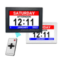 Pros Digital Calendar Alarm Day Clock 8" Large Screen Display Non-Abbreviated Date Day Time 3 Medication Reminders Auto Dimming