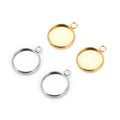 Wholesale Stainless Steel  Blank Cabochon Tray Finding Base Ring Setting Pendent Charm Diy Jewelry for Making