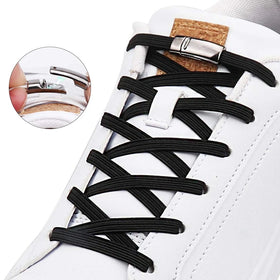 Multi-Color Elastic Polyester Magnetic Shoelaces Easy-On Easy-Off Lazy Laces Magnetic Locking System No Tie Flat Sports Shoe