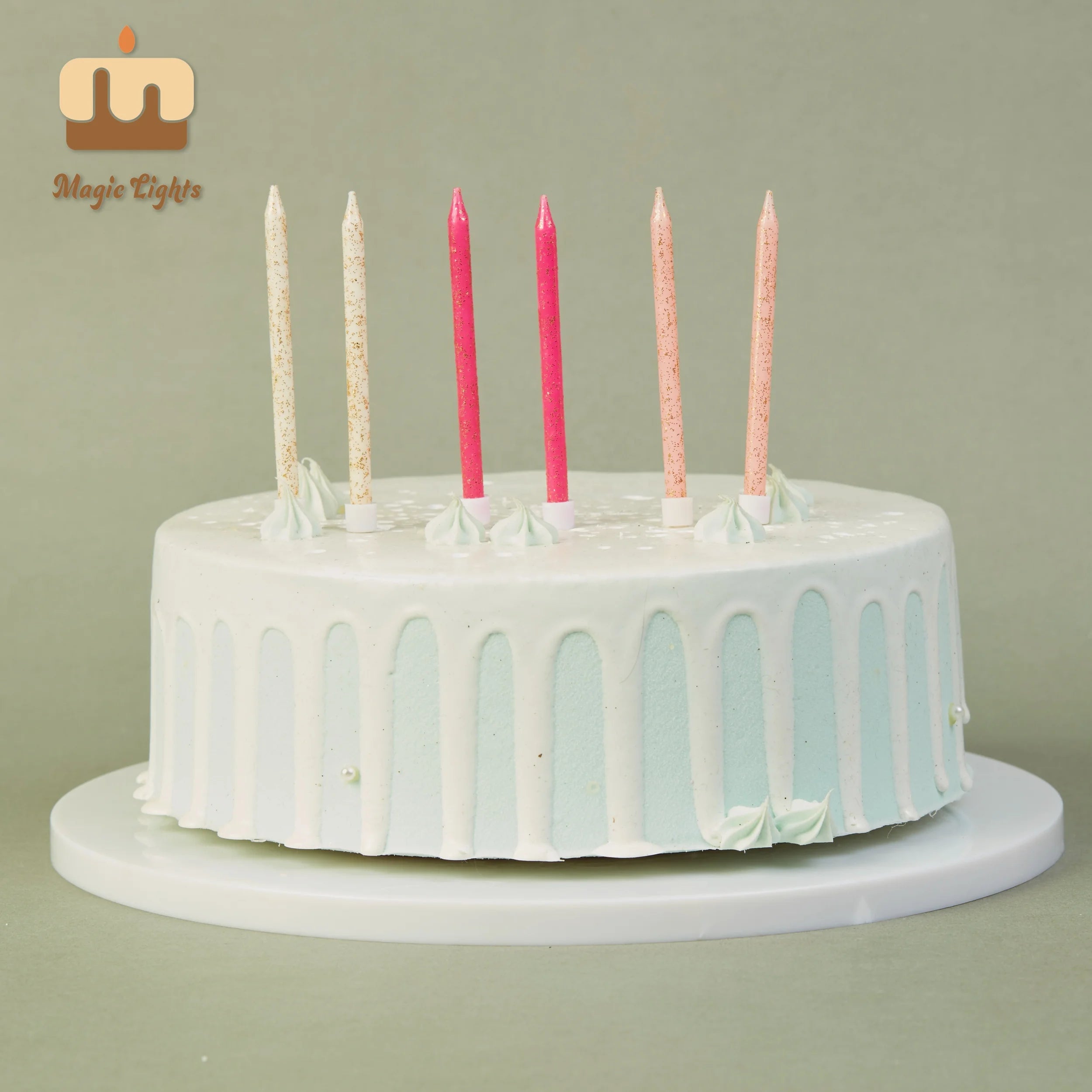 Factory Price 15cm Colorful Long Thin Glitter Cake Taper Candles for Birthday Party Easter Bars & Home Decoration