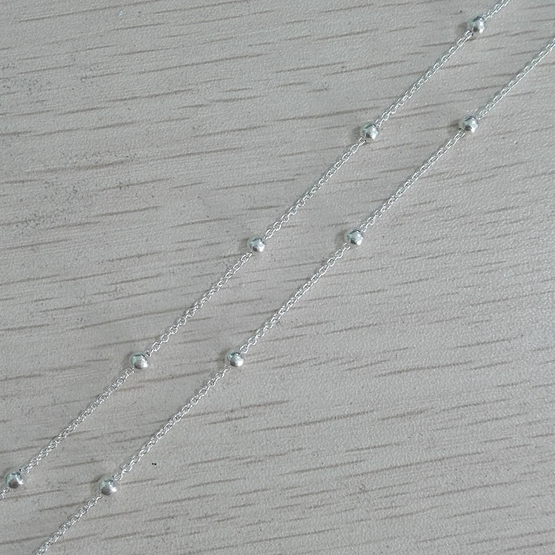 JZBZ-3530 Vme Silver Chains Factory Satellite Necklace 925 by Roll Silver Plated Satellite Chain