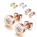 Fashion Stud Earrings Round Shine Waterproof Non Tarnish Earrings for Women High Quality Brand Jewelry