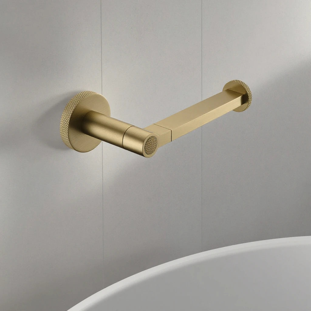 Solid Brass Wall Mounted Bathroom Accessory Set Modern Design Shower Basket Toilet Paper Holder Towel Bar Rack Bath Hardware