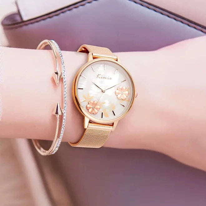 Big Face Woman Hand Watch Montre Pour Femme Luxury Girl Watches Fashion Ladies Gold Quartz Watches