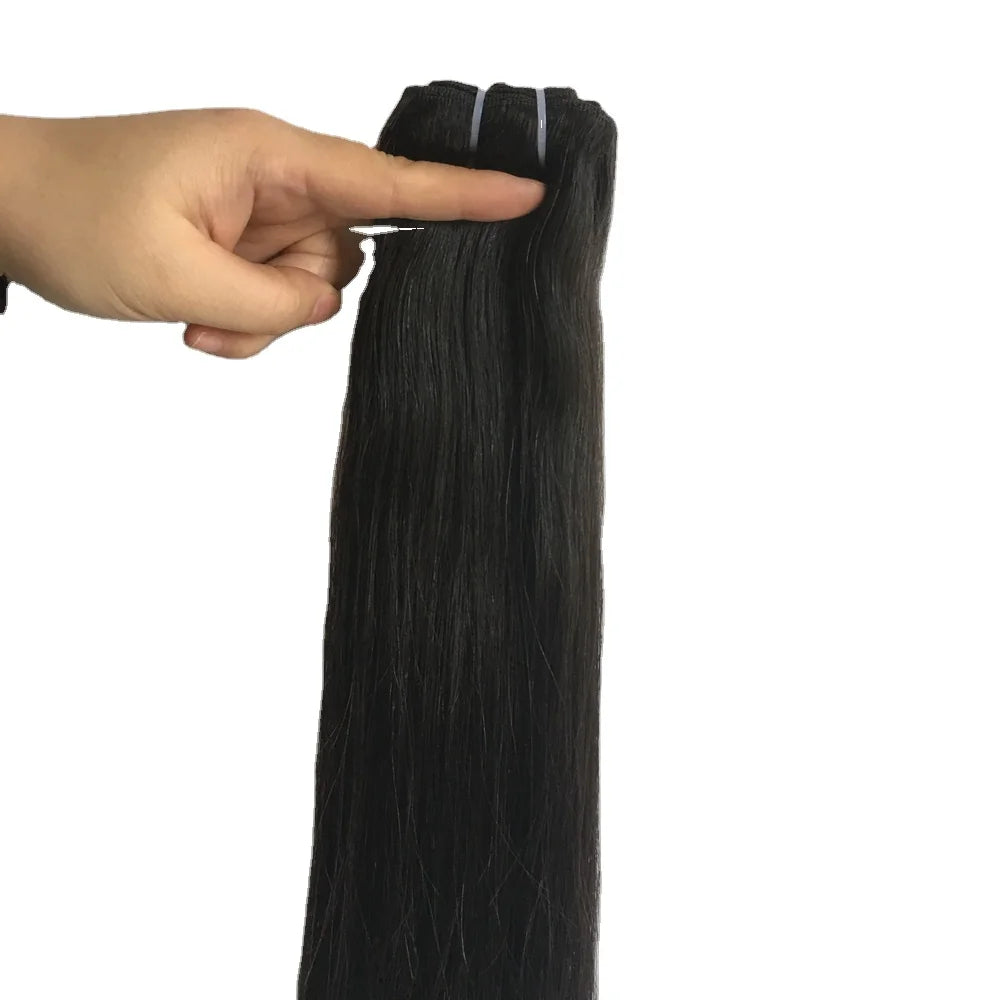Wholesale High Grade Natural Black Color 40cm Raw Human Hair Bundles Can Be Dyed 16inch