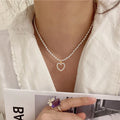 VKME New Design Wholesale Women Jewelry Fashion Luxury Pearl Love Pendant Pearl Necklace