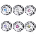 Handmade 12 Zodiac S925 Silver Charm Pendant for Bracelet 925 Sterling Silver with Colorful Beads Birthstone Gift Collection