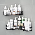 Wall Mounted Square Shelf Perforation-Free Triangle Storage Rack Kitchen Storage Rack Triangle Corners Rack for Bathroom MegaBDM