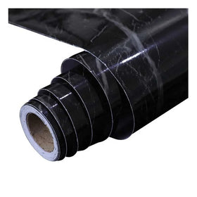 Glossy Marble Paper Granite Black Roll Kitchen Countertop Cabinet Furniture Refurbishment Thick Wallpaper PVC Easy Removable Upg