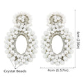 Crystal Seed Beads Hooped Oval Women Bohemian Style Hoop Earring for Women Bead Earrings Jewelry Unique
