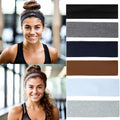 Women's Non-Slip Elastic Sports Headbands Fashionable Soft Cotton Cloth Stretchy Hair Bands for Yoga Workout Running Sports