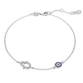 Dylam Wholesale Jewelry S925 Sterling Silver Cubic Zircon Bracelet Blue Devil Eye Jewellery Hand Bracelet 18K Gold Diamond Women