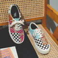 Sport 2026 New Latest Checkerboard Plaid Men's Lace up Low Top Fashion Canvas Shoes Women Trainers with Prints