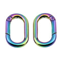 Hot Sell rainbow Welding Circle Key Ring Holder Various Size Oval Shape Spring Clasp