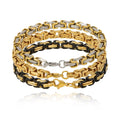 Hip Hop Stitching Trendy Personality Pulseras Acero Gold Plated Stainless Steel Paper Clip Men Chain Bracelet