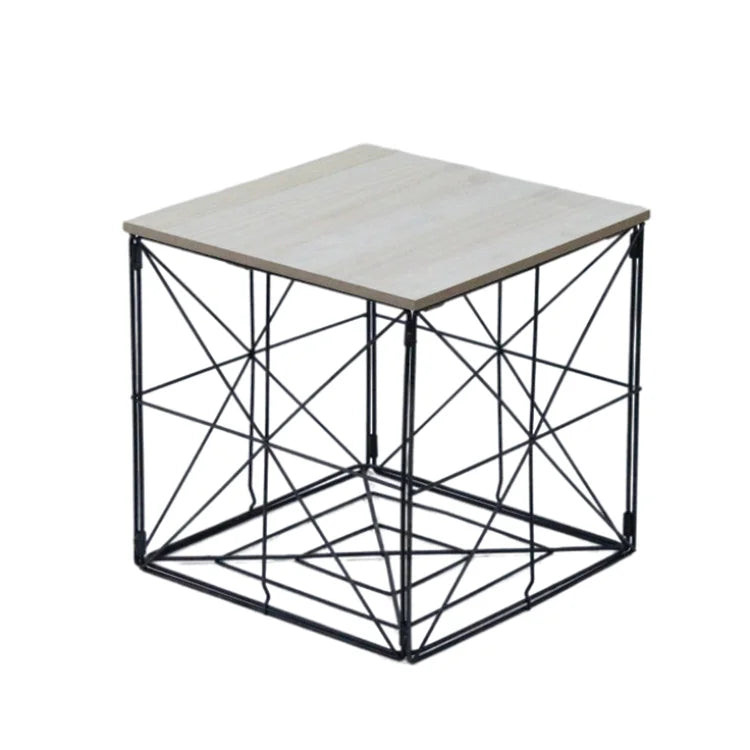 Living Room Furniture Multifunctional Detachable Folding Away Foldable Metal Side Table Simplistic Wire Mdf End Table