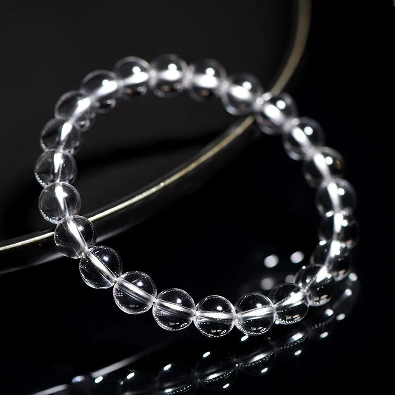 5A Natural Crystal Citrine Clear Quartz Crystal Beaded Bracelet Healing Crystal Bracelet for Women