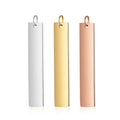 Wholesale Custom Rectangle Silver Gold Plated Engraved Name Stainless Steel Blank Bar Pendant Charm MegaBDM
