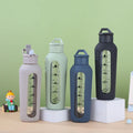 2023 New Products Tall and Thin 700ml 24oz Durable Borosilicate Glass Drinking Water Bottle With Handle and Silicone Sleeve