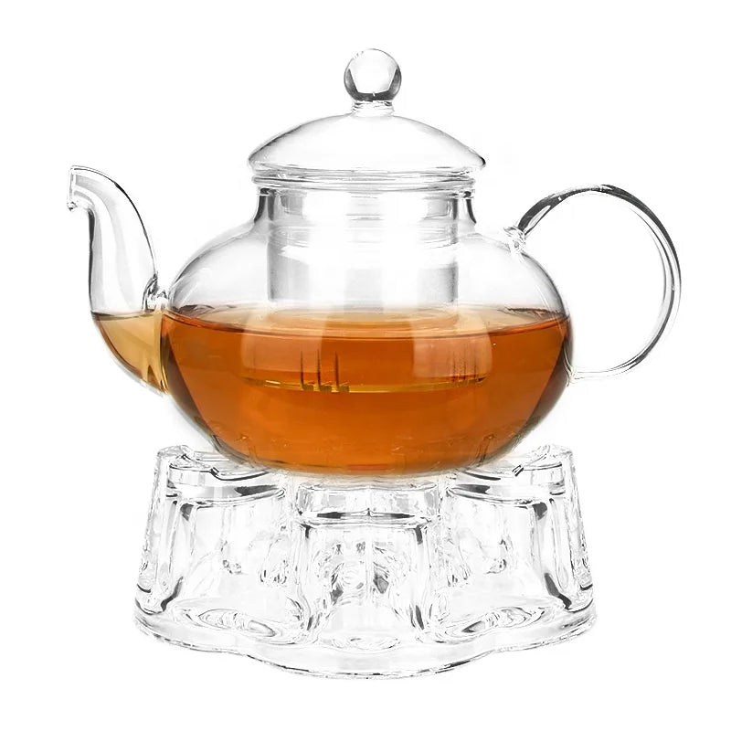 Customization Glass Teapot with Glass Infuser Moroccan Hand Blown Glass Teapot
