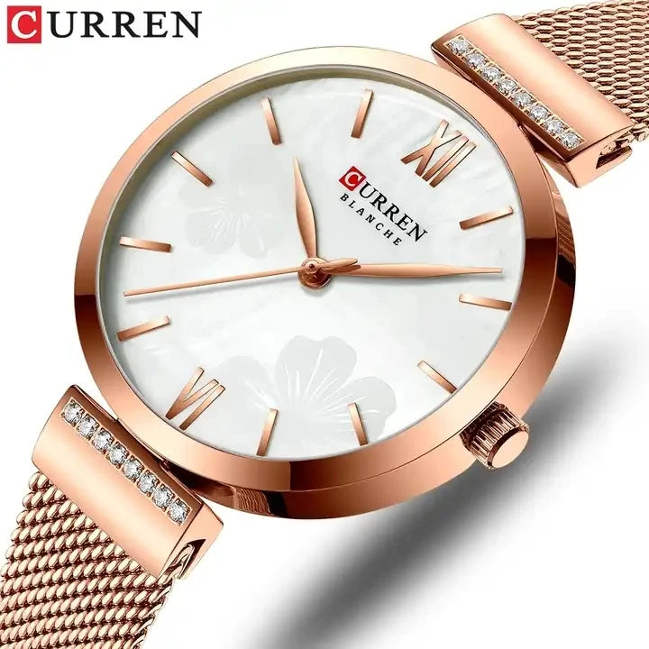 CURREN 9067 New  Waterproof Quartz Mesh Band Watch Fashion Watch Stainless Steel Women Luxury Watch Gift