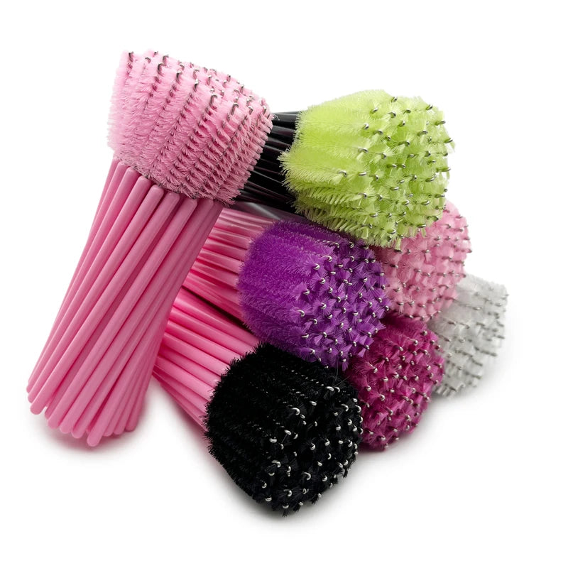 Bendable Nylon Cosmetic Mini Makeup Solid Cleaning Eye Lash Applicator Mascara Brush Eyelash Wand Extension Disposable Spoolie