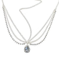 MIO Crystal Forehead Ornament Pendant Luxury Rhinestone Earrings Forehead Chain Drop Hair Headband Chain