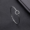 Stainless Steel Circle Lock Charm Bracelet En Acier Inoxydable Bangle Bracelet for Women
