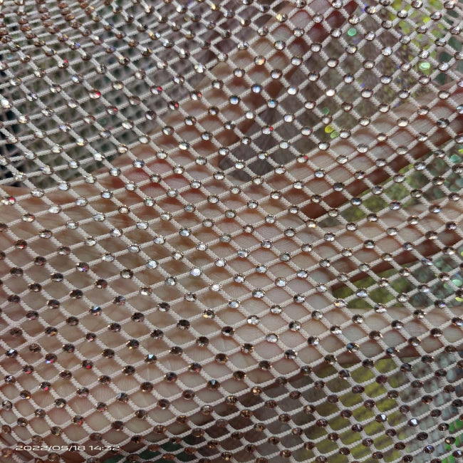 Luxury Sparkling Crystal Rhinestone Mesh Glass Stone Mesh Fabric for Dress