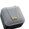 G1233 Fashion Jewelry Letter Pendant Double Layer Pearl Titanium Steel Necklaces  Love Happy 90S Clavicle Chain Necklace