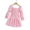 Spring Girl Kids Korean Style Long Sleeve Pink Princess Dress
