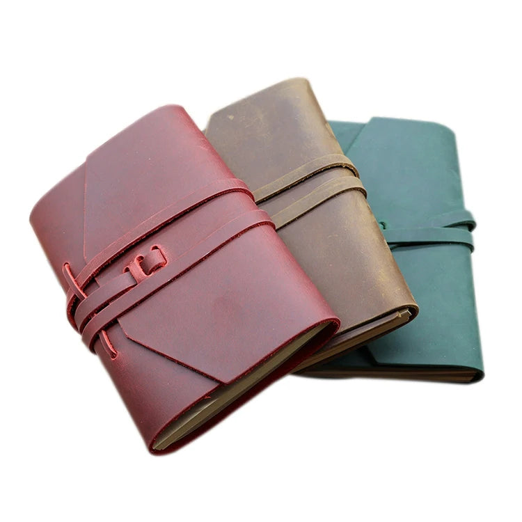 Handcrafted Creative Stamping Genuine Leather Journal Custom Logo Cover Vintage Gift Art Sketchbook Daily Notepads Travel Model