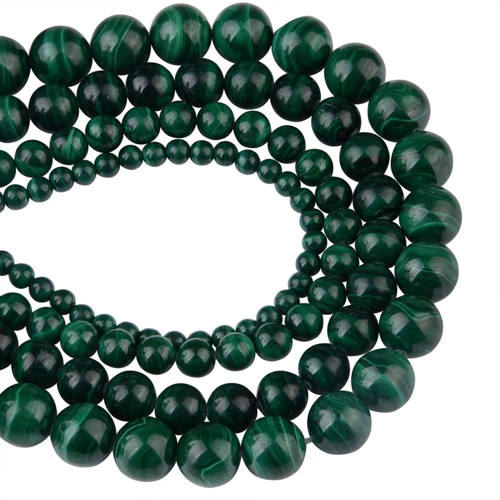 6mm 8mm 10mm Green Loose Gemstone Crystal Malachite Natural Stone Beads