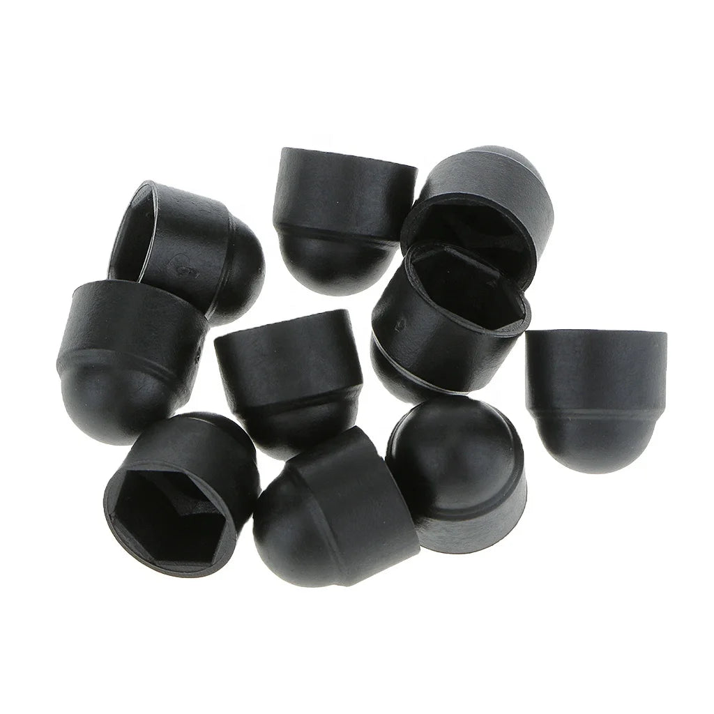 DIN1587 Polished White Nylon PCB Hexagon Nut Black Plastic Dome Bolt Cap Protection